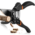Decerk 8.5-inch pruning shears with black handles and steel blades