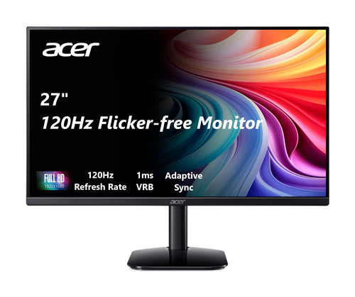 Acer 27-inch FHD IPS monitor KB272 front view on stand