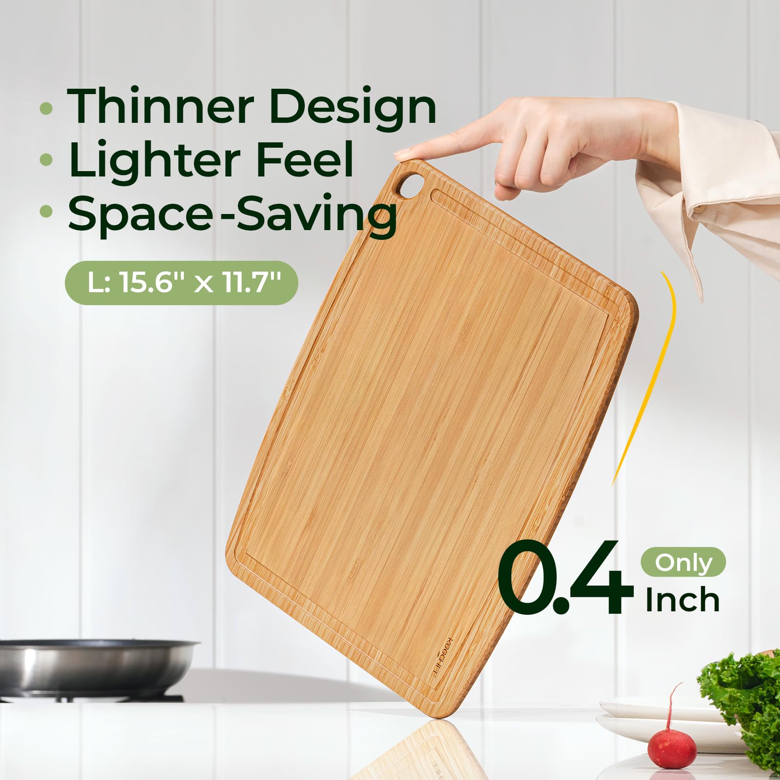 Keechee Dishwasher Safe Cutting Boards 15.4x11.7in Heat-Resistant Chopping & Charcuterie Board with Juice Groove, Durable Lightweight Kitchen Essentials for Meat, Vegetables, Easy Clean image 3