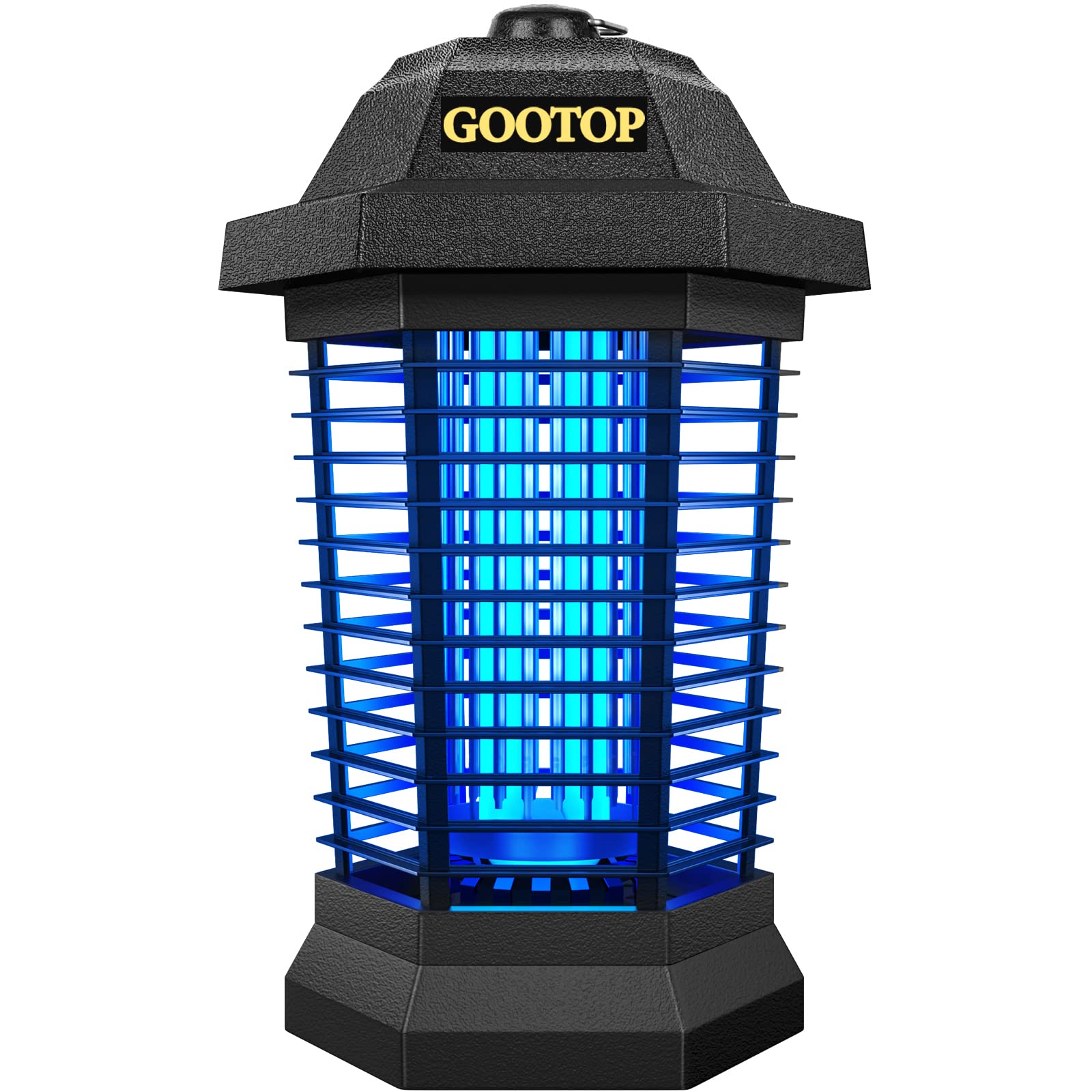 Black GOOTOP 4200V plug-in electric mosquito zapper with protective grid and three-prong plug