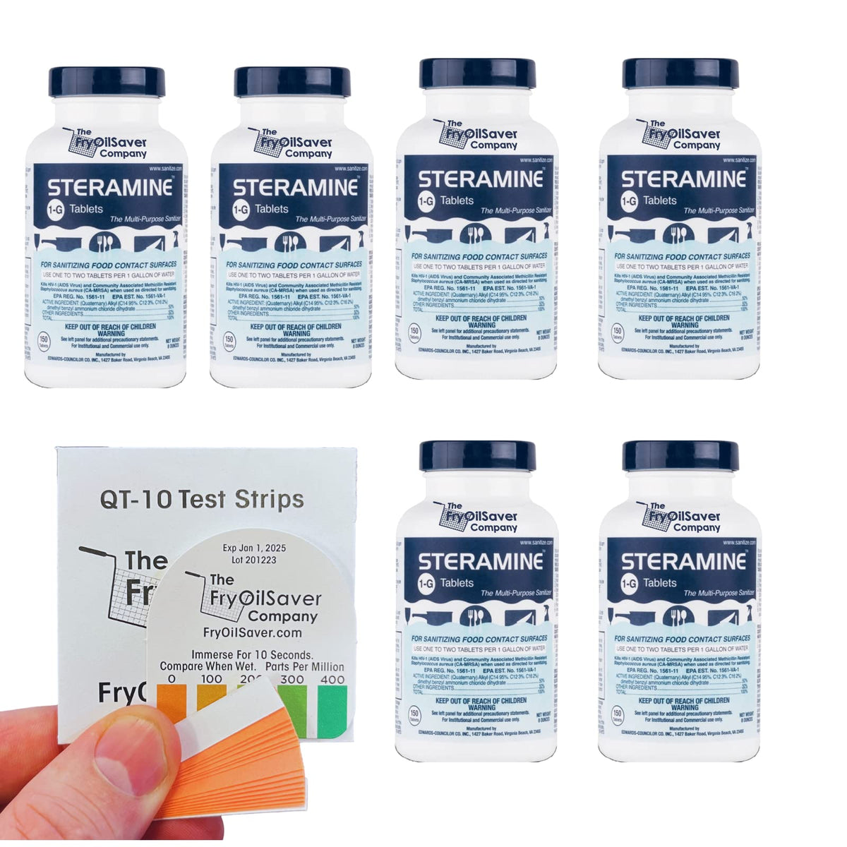 THE FRYOILSAVER COMPANY Steramine Pack of 6 - Cleaning Supplies