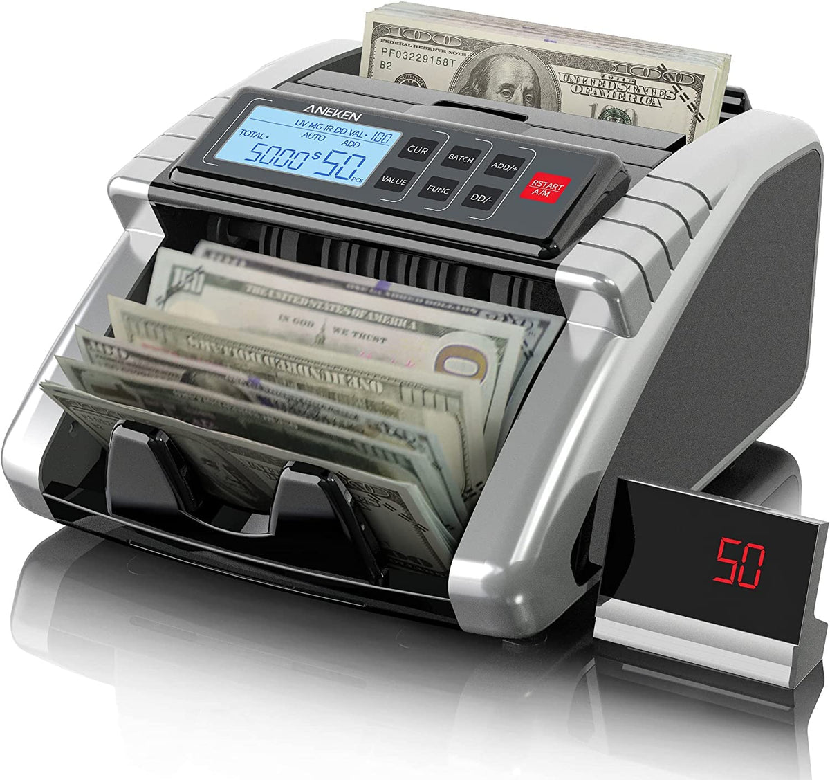 Aneken Aneken Money Counter Machine with Value - Office Electronics