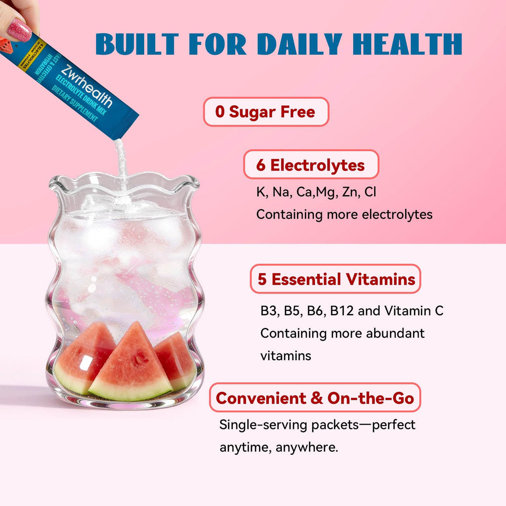 Zwrhealth Electrolytes Powder Packets, Sugar Free Hydration Packets, Liquid Daily IV Electrolyte Drink Mix, Instantly Hydrating & Party Recovery with 6 Electrolytes & 5 Vitamins, 16 Servings image 6