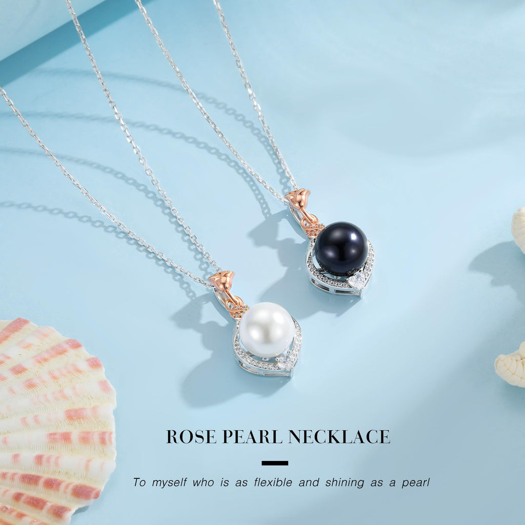 Iefil Anniversary Birthday Gifts for Women Wife, Black Pearl Necklace image 6