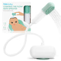 Frida Control The Flow bathtub sprayer attachment connected to faucet above baby bathtub