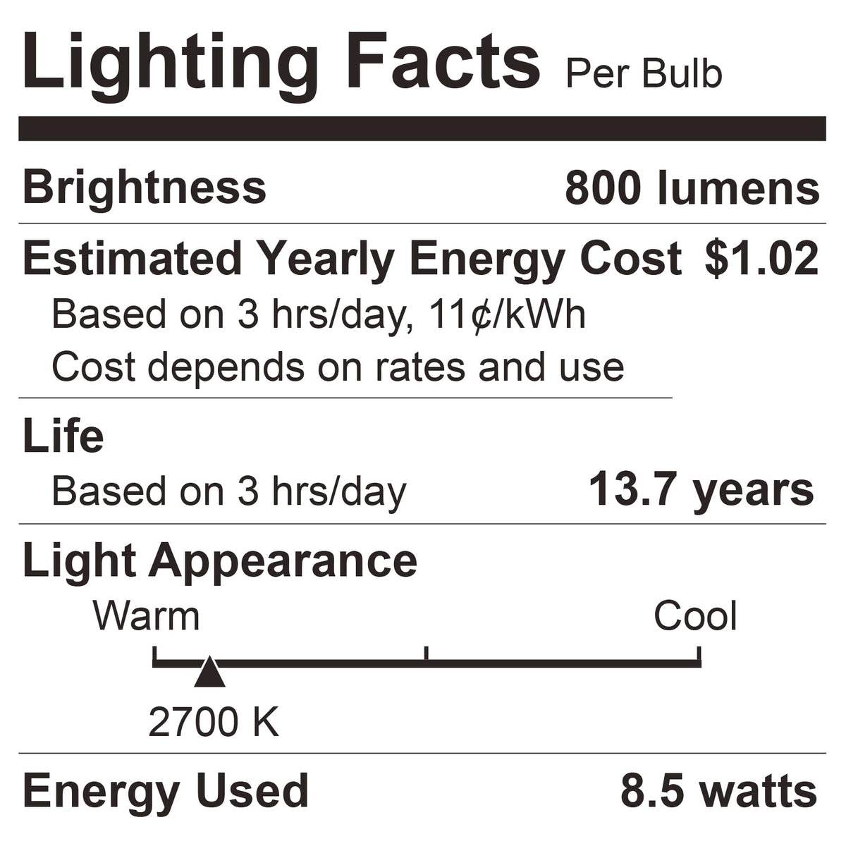 8.5W (60W Replacement), 800LM, 2700K Soft White, Dimmable, E26 Medium Base, Pack of 6 for Home and Office image 8