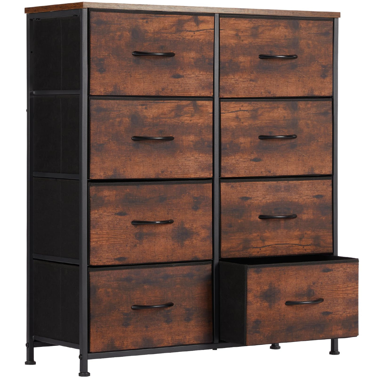 Sweetcrispy 8-drawer tall bedroom dresser front view with drawers closed