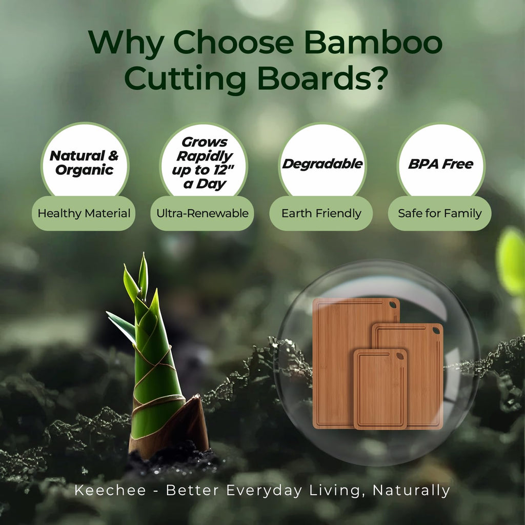 Keechee Bamboo Cutting Board, Wood Chopping & Butcher Block for Kitchen image 9