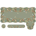 Green oversized desk pad with integrated wrist rest on a desk