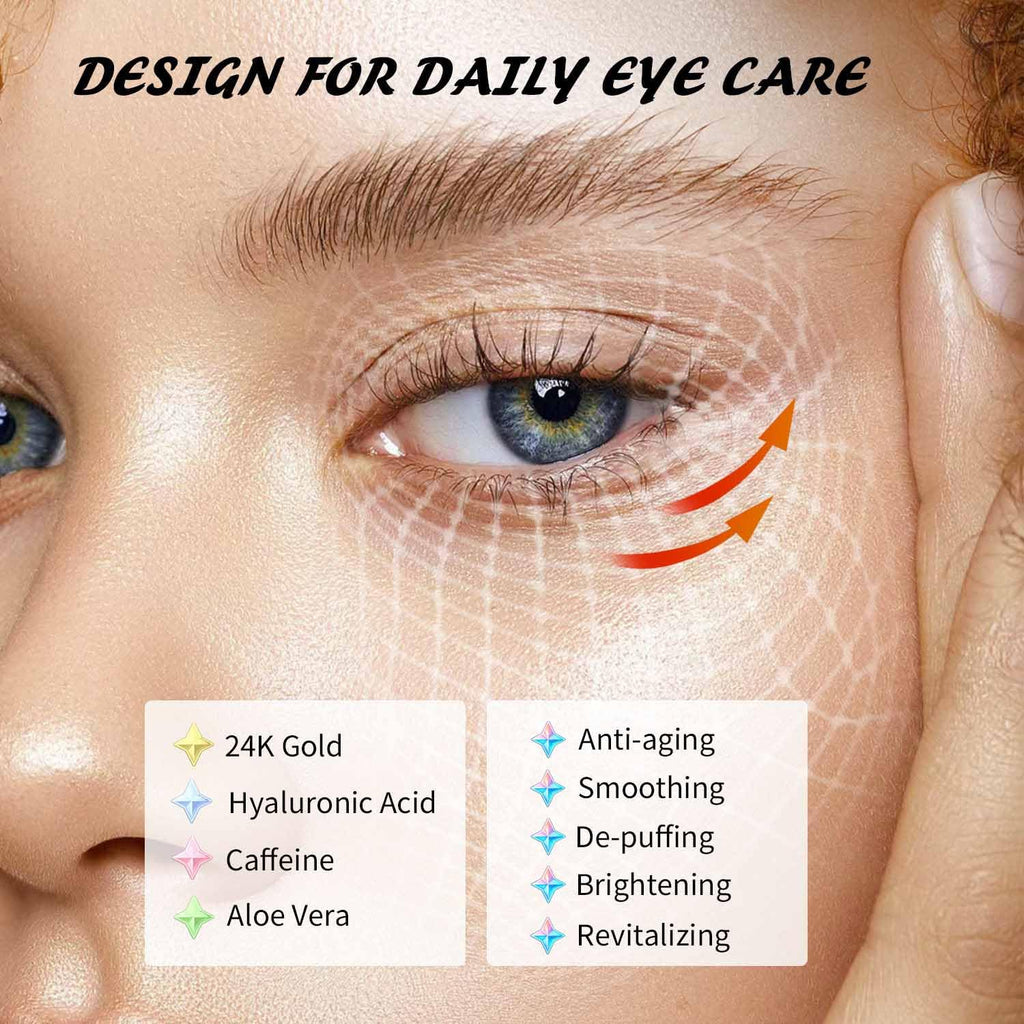 Maskiss Under Eye Patches(50 Pairs), 24K Gold, Caffeine, Hyaluronic Acid, Aloe Vera Eye Masks for Dark Circles Puffy Eyes Undereye Bags, Eye Skin Care Gift Set for Bachelorette Party Favors image 3