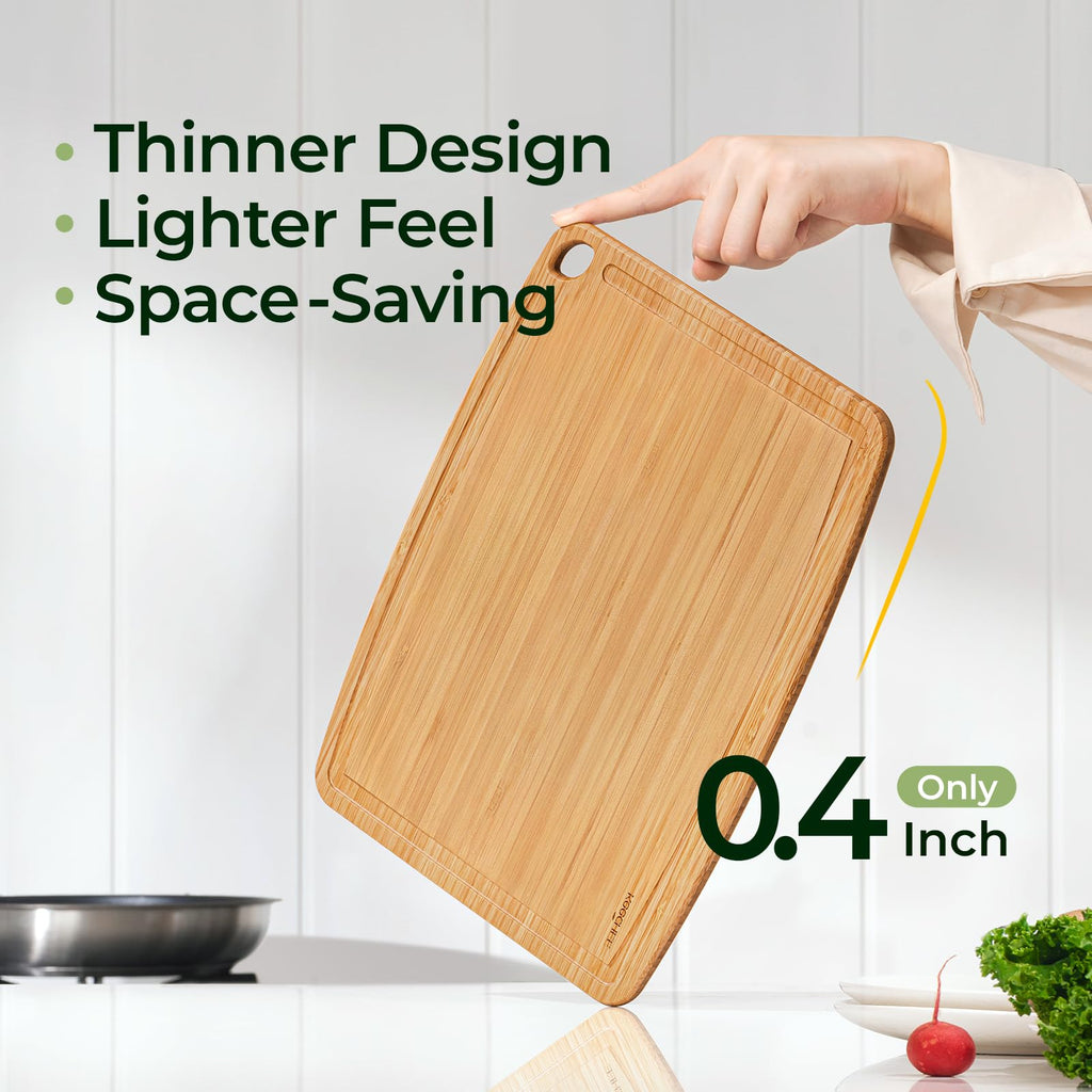 Keechee Dishwasher Safe  Cutting Boards Durable Lightweight Wood Cutting Board for Busy Kitchen, Easy Clean Wooden Chopping Boards with Juice Groove Set of 3 (L+M+S) image 3