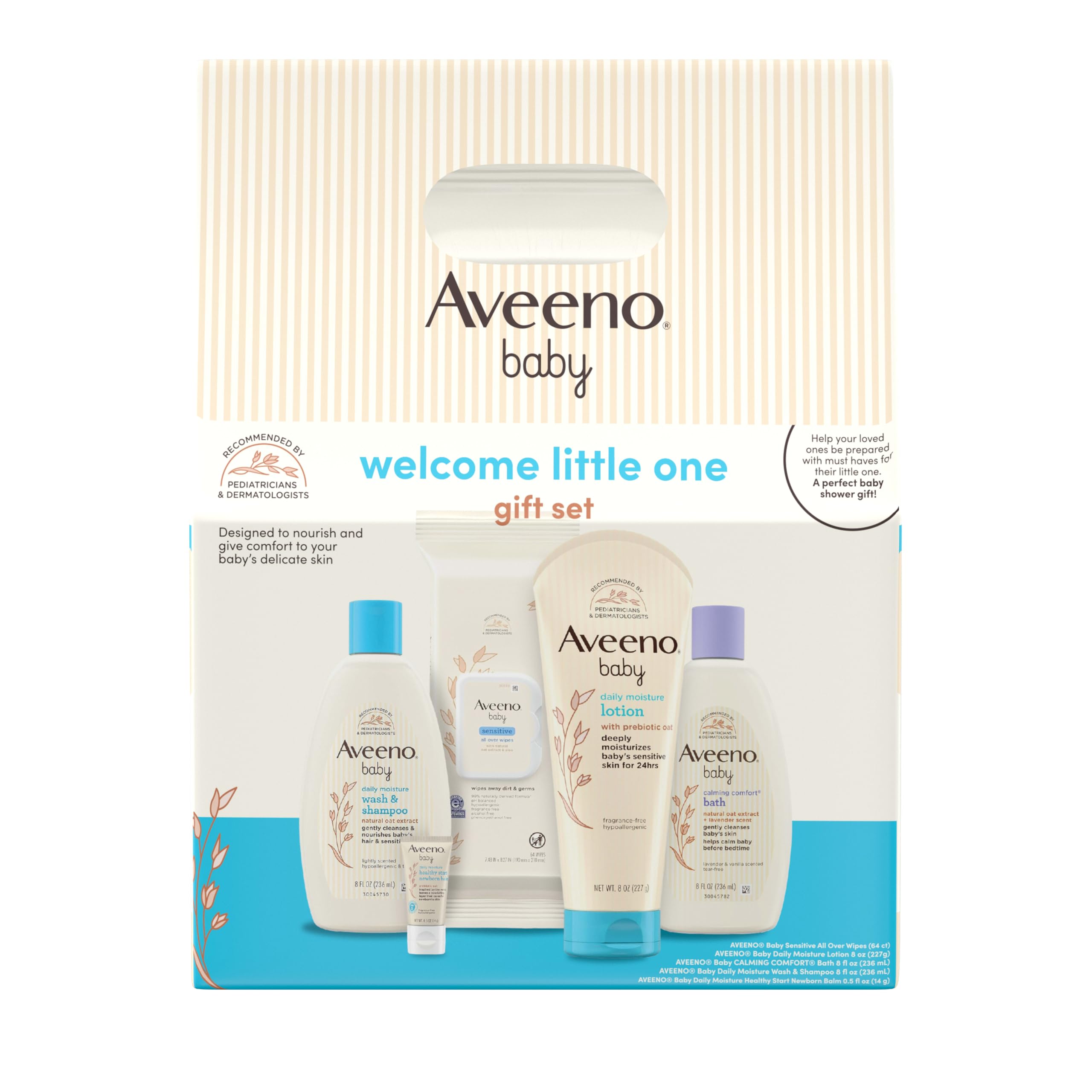 Aveeno Baby Welcome Little One 5-item baby essentials gift set in gift box