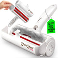 White ChomChom Roller reusable lint remover removing pet hair from a couch