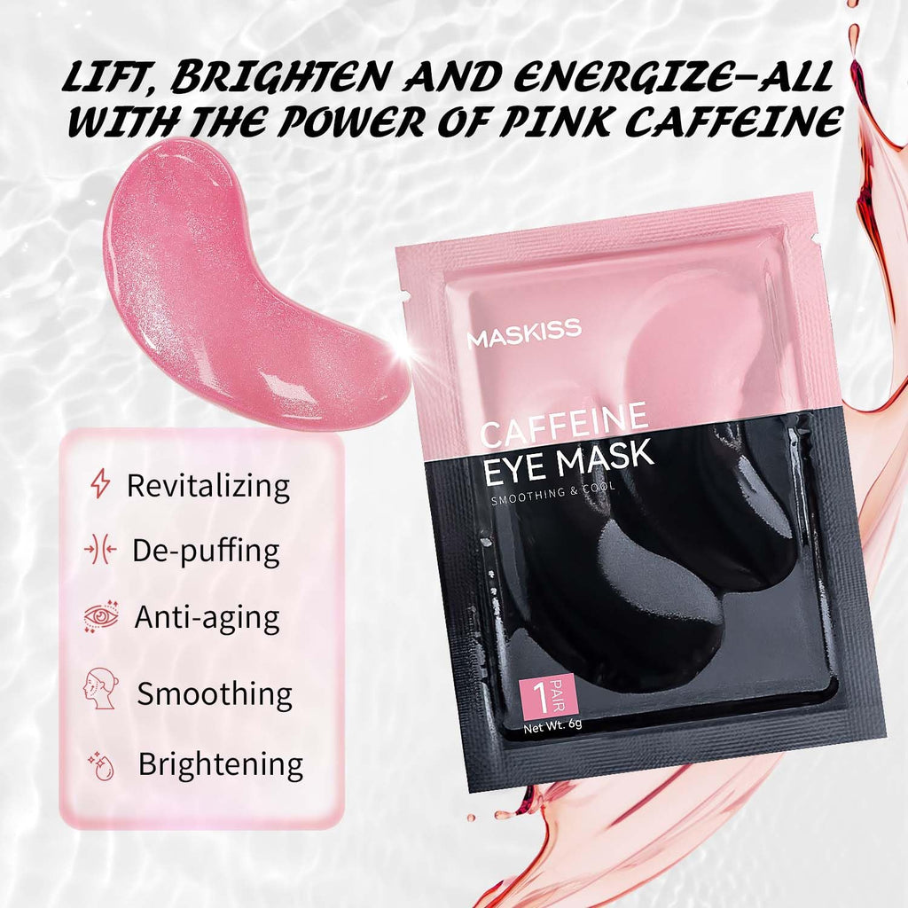 Maskiss Under Eye Patches (30 Pairs), Caffeine Eye Masks for Dark Circles Puffy Eyes Undereye Bags, Collagen Eye Patches for Wrinkles and Puffiness, Skin Care Gift for Her image 3