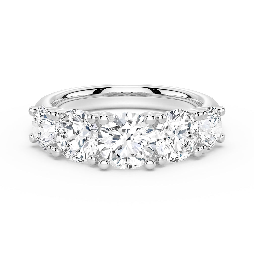 MSBLUE Size 6 3.2ct Round Cut Moissanite Engagement Ring