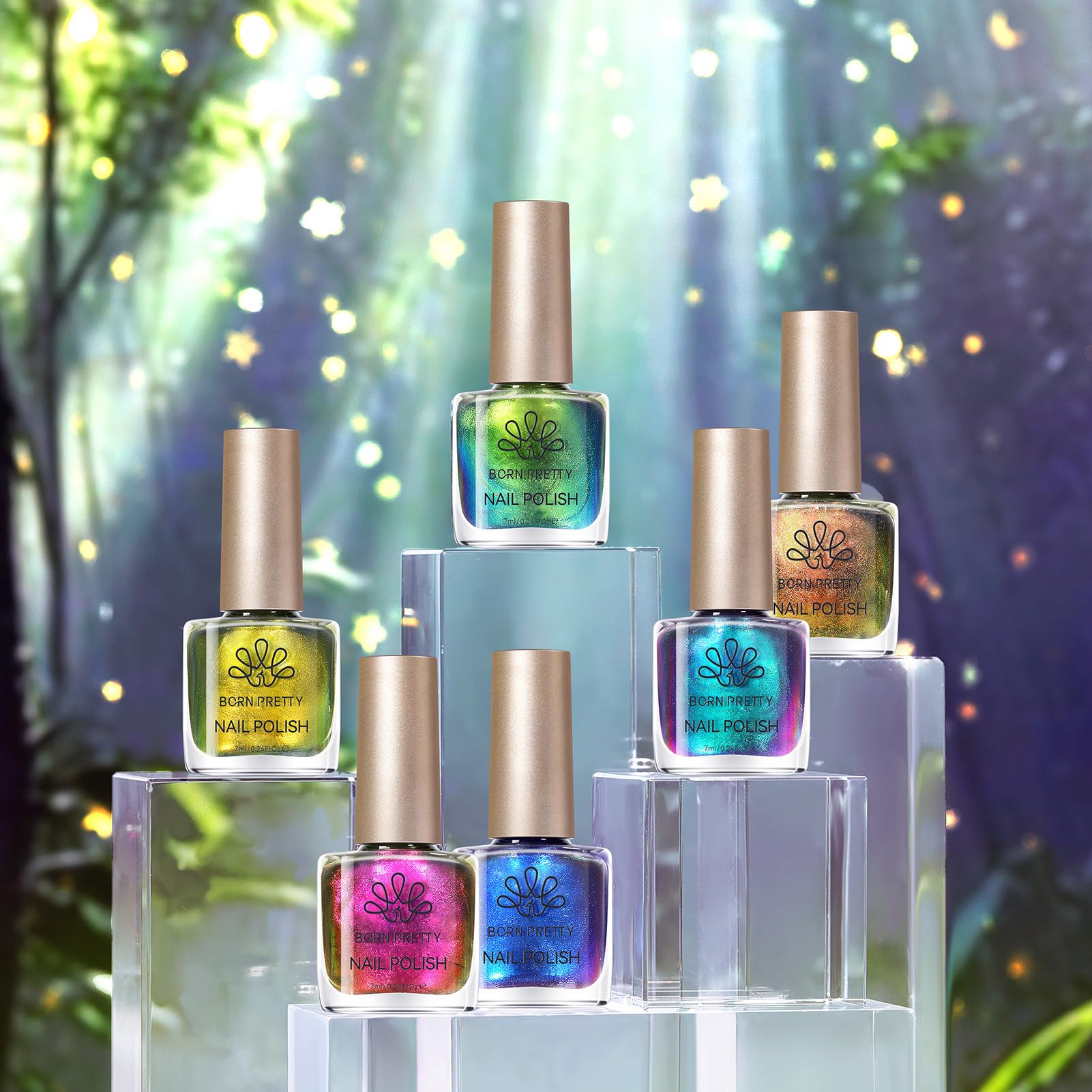 Born Pretty Chameleon Nail Polish Set 6 Colors Chrome Holographic Metallic image 9