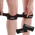 Bodyprox patella tendon knee strap neoprene band shown on a model knee