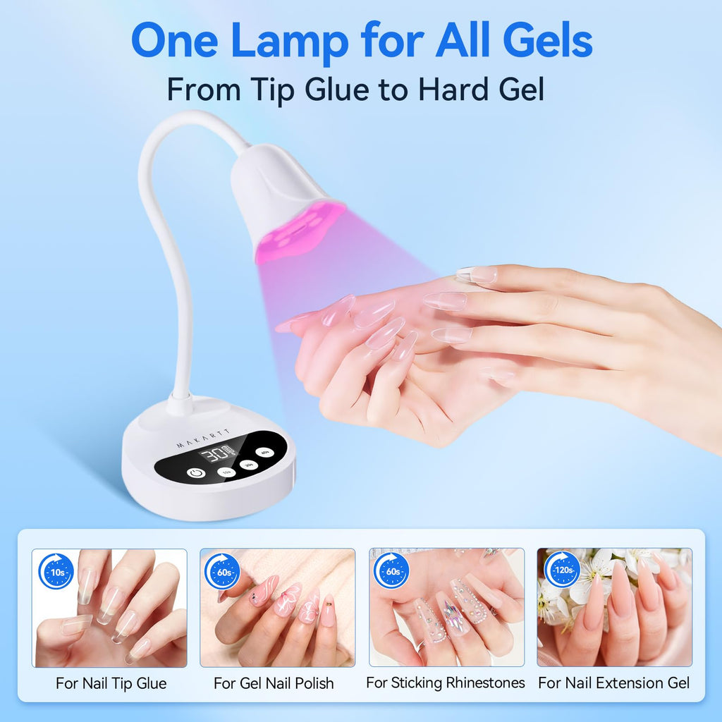 Makartt Flash Cure UV LED Nail Lamp for Gel-X Tips, Adjustable Gooseneck image 6
