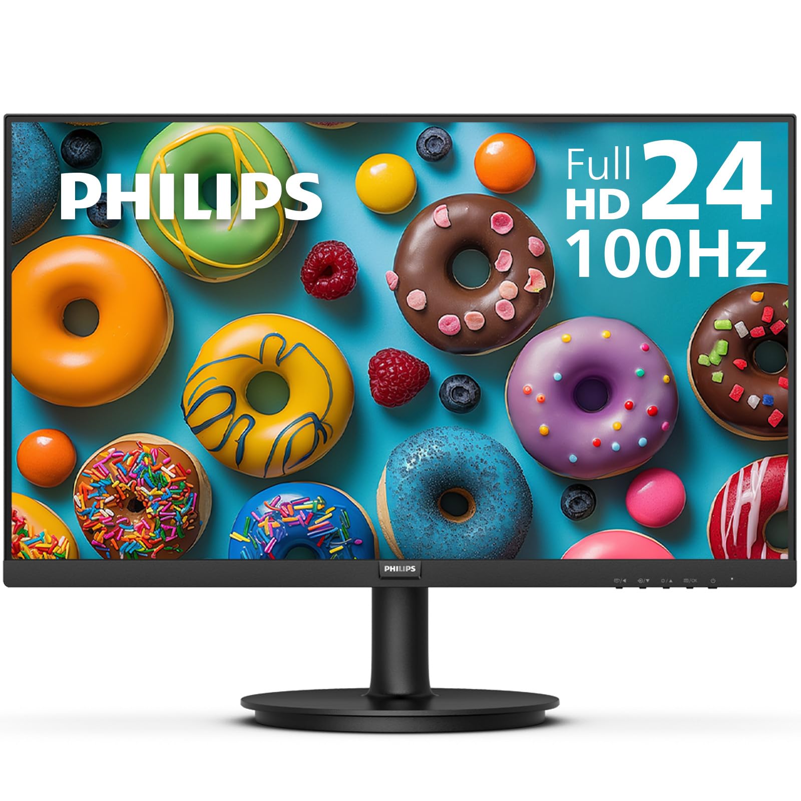 Front view of Philips 24-inch FHD 100Hz VA monitor model 241V8LB on its stand