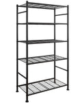 Sakugi black 5-tier metal shelving unit 33 x 12.6 x 72 inches in garage