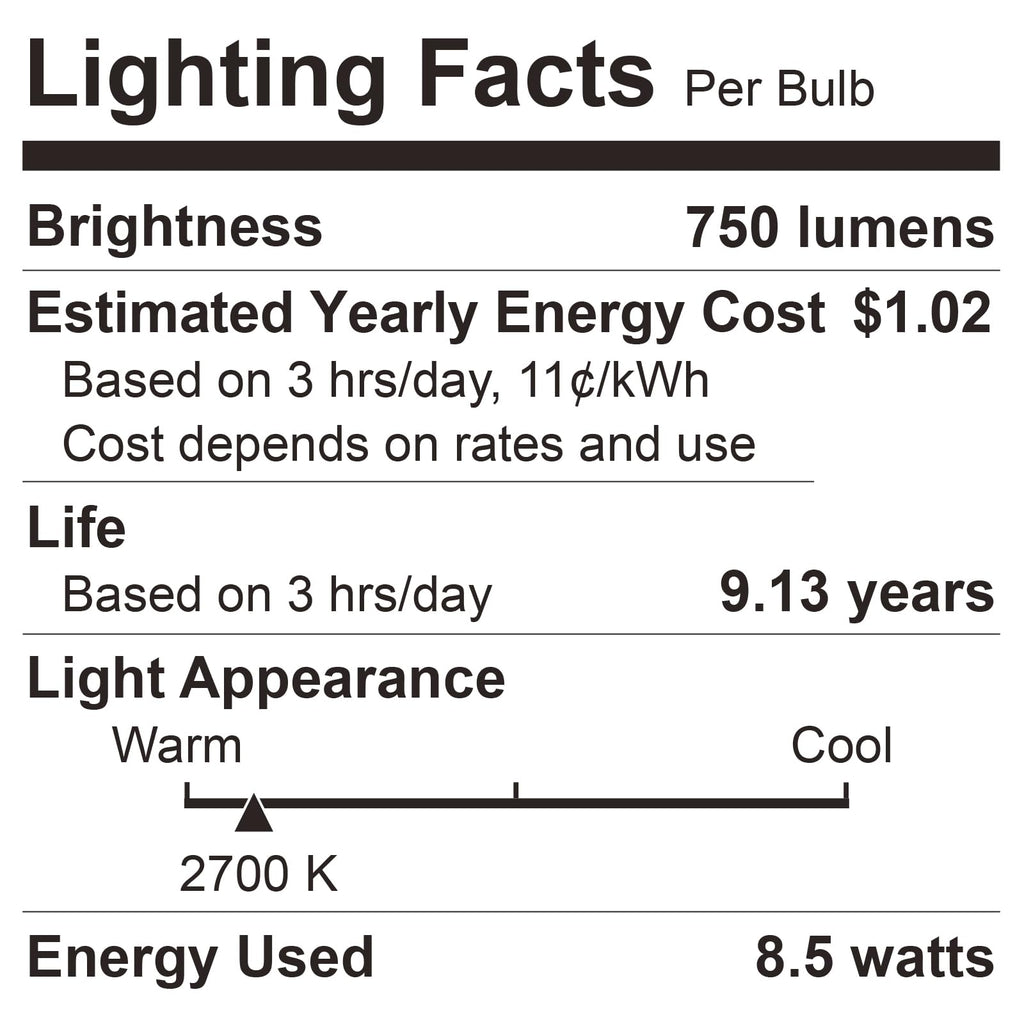 A19 LED Light Bulbs, 60W Equivalent Soft White 2700K, 750 Lumens Non-Dimmable LED Bulbs, Efficient 8.5W, 10000 Hours Long-Lasting E26 Base Standard Bulbs for Bedroom Living Room Kitchen, 10 Pack image 8