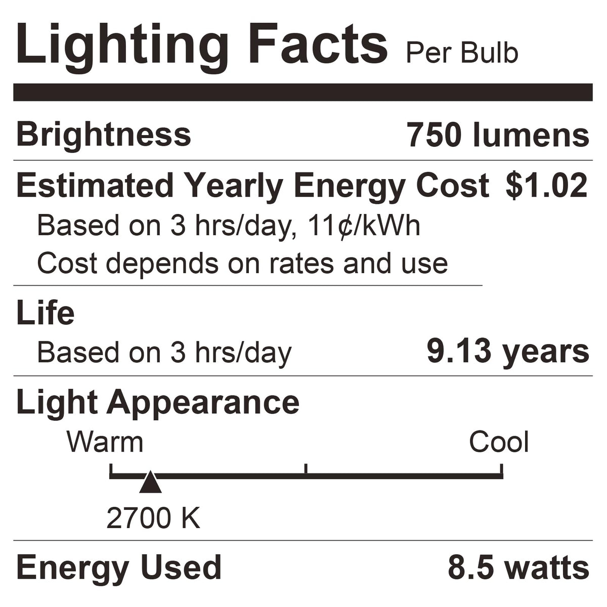 A19 LED Light Bulbs, 60W Equivalent Soft White 2700K, 750 Lumens Non-Dimmable LED Bulbs, Efficient 8.5W, 10000 Hours Long-Lasting E26 Base Standard Bulbs for Bedroom Living Room Kitchen, 10 Pack image 8