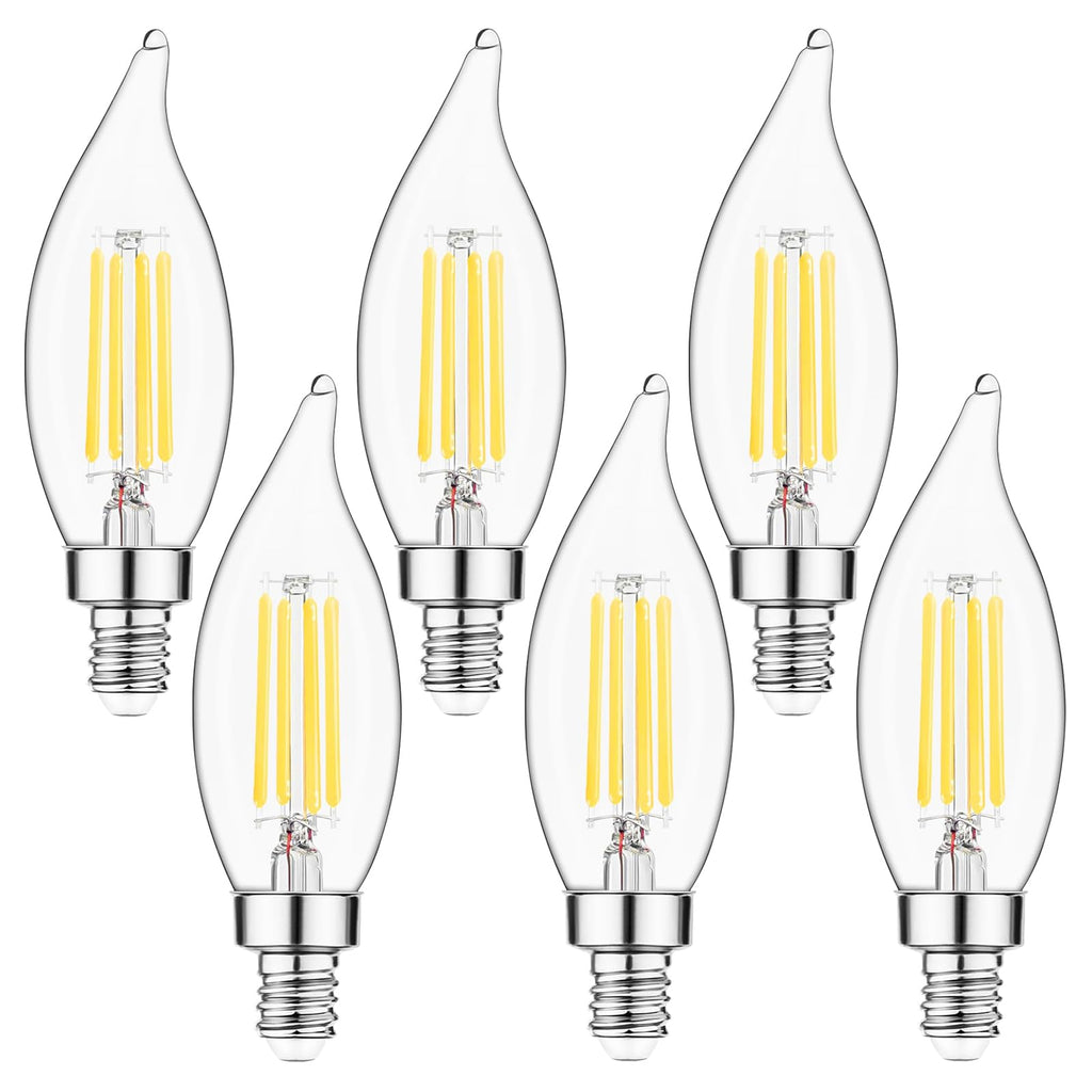 Sengled E12 Candelabra LED Bulbs Dimmable, 60W Equivalent CA10 Chandelier Light Bulbs, 5000K Daylight White Candle Bulbs for Chandeliers, Ceiling Fan, Pendant Light, 6 Pack
