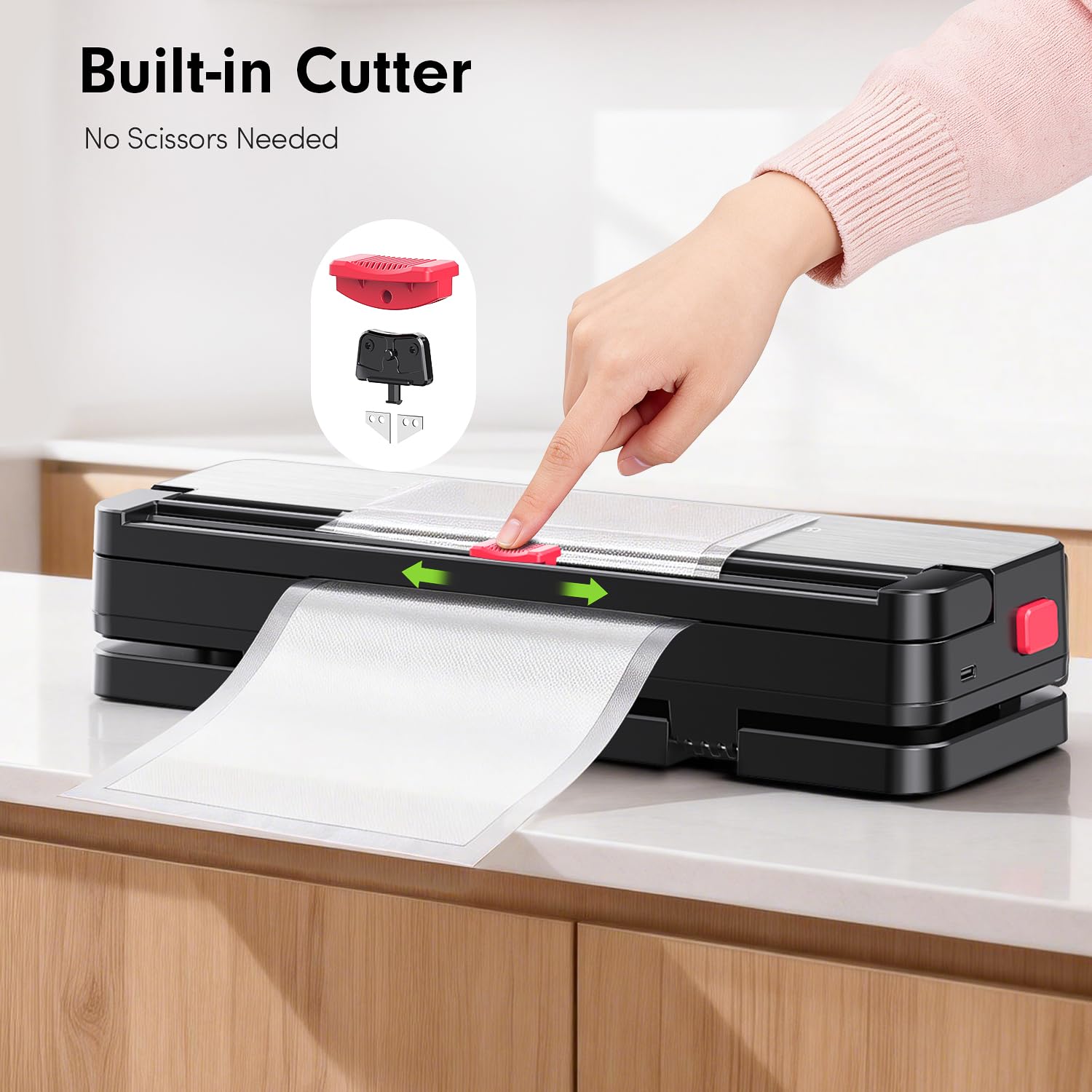 Handheld Vacuum Sealer for Food Storage: Portable Vacuum Sealing Machine with 30 Vacuum Bags - USB Rechargeable Cordless Food Sealer Saver for 5X Preservation