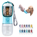 Portable Cibaabo dog water bottle, attached food container, filter