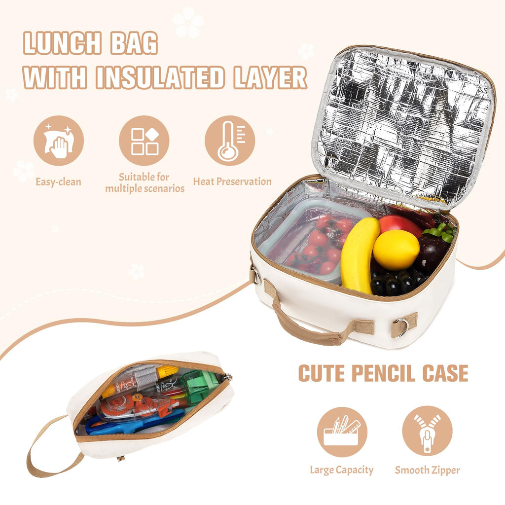 Similove Backpack for Teen Girls, 3PCS School Backpack for Girls image 6