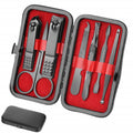 Aceoce manicure, pedicure kit showing nail clippers, scissors, cuticle nipper, nail file