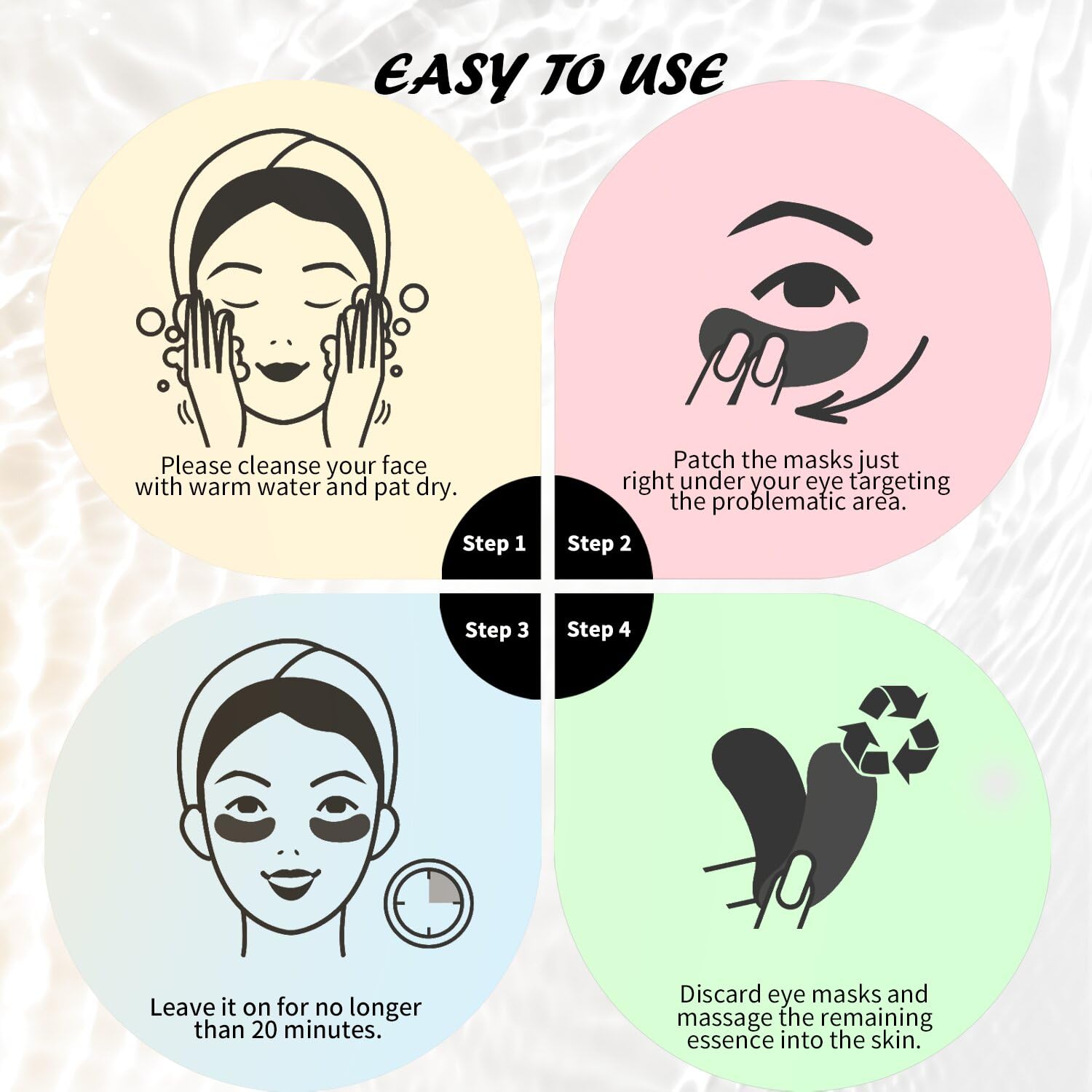 Maskiss Under Eye Patches (8 Pairs), Hyaluronic Acid Eye Masks for Dark Circles Puffy Eyes Undereye Bags, Collagen Eye Patches for Wrinkles and Hydrate, Skin Care Gift for Her image 7