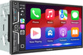 SJOYBRING 7-inch QLED double din car stereo touchscreen head unit in vehicle dashboard