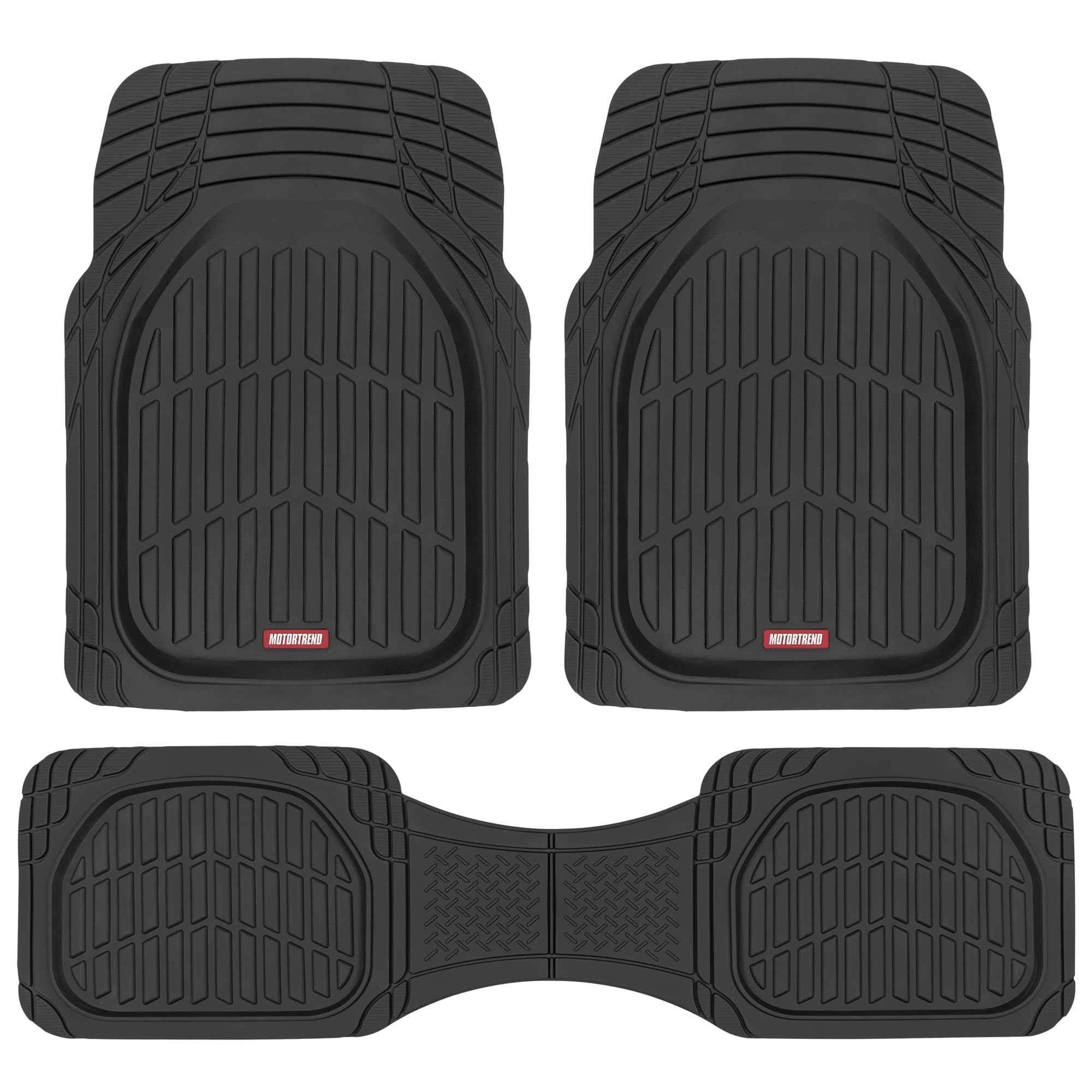 Black Motor Trend deep-dish all-weather car floor mat liner