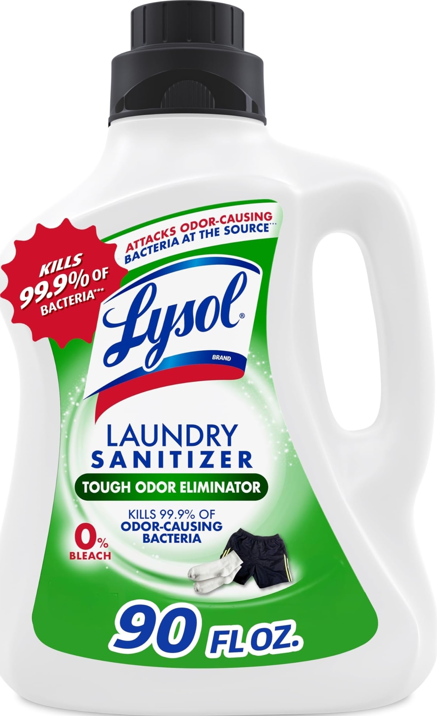 90oz bottle of Lysol Tough Odor Eliminator laundry sanitizer