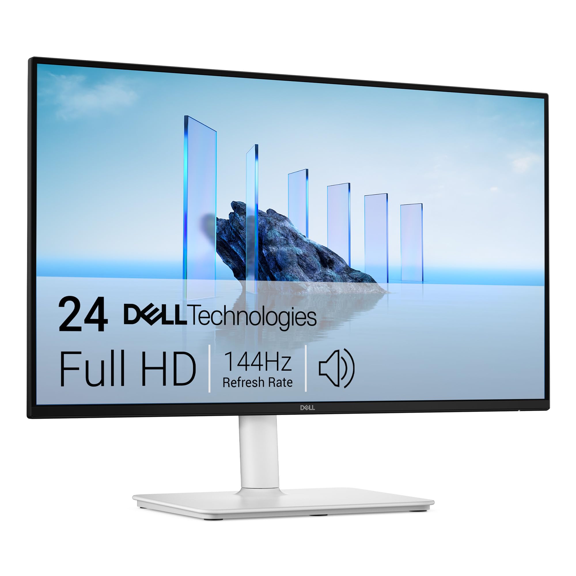 Dell 23.8-inch S2425HSM ash white monitor on adjustable stand front view