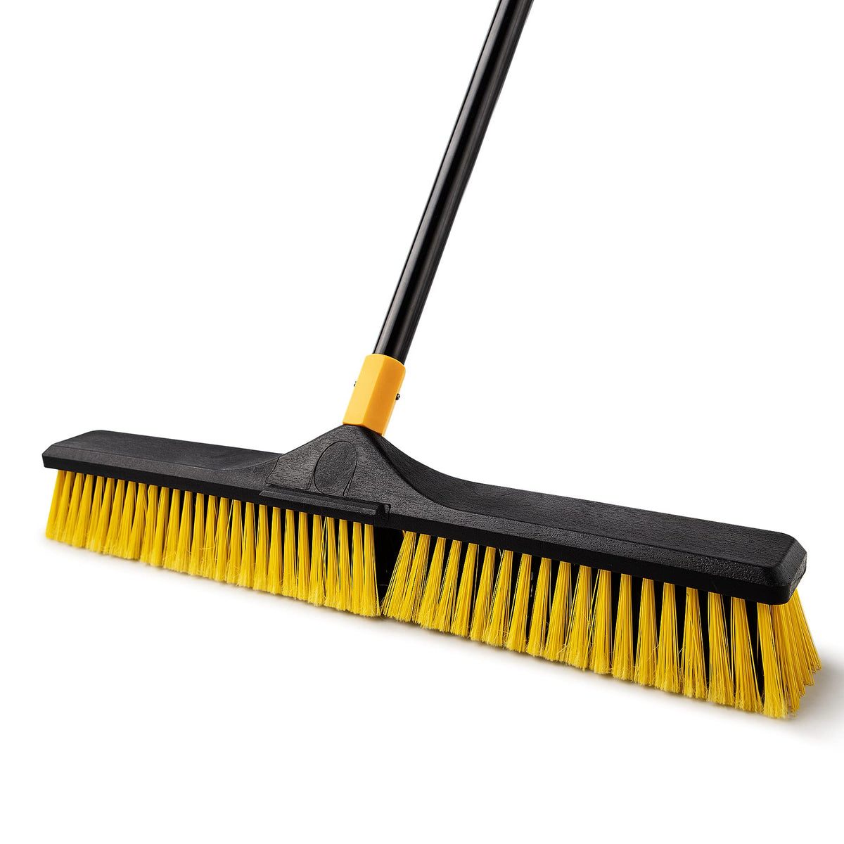 Yocada 24 inch push broom with stiff bristles and 65.3 inch long handle