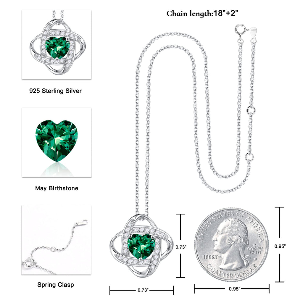 Iefil Simulated Emerald Necklace, Anniversary Birthday Gifts for Women image 3