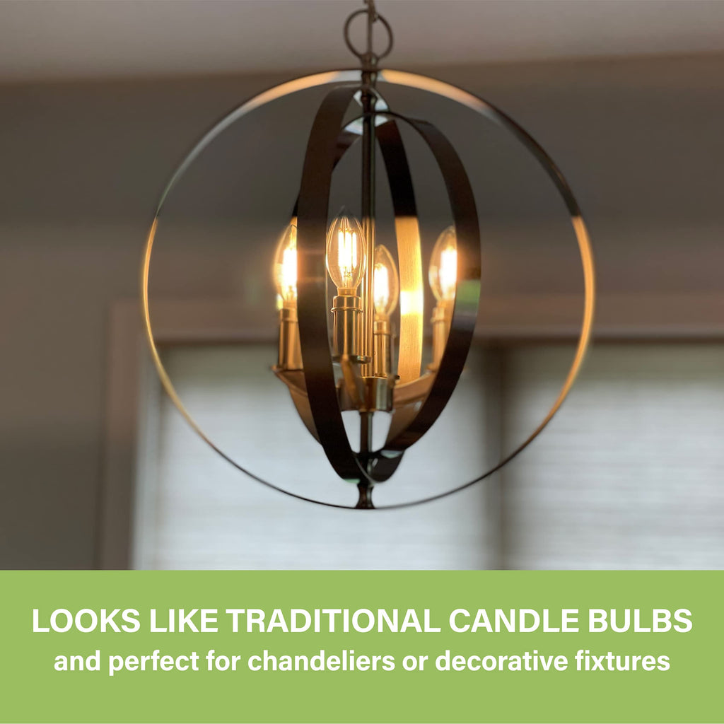 Sigalux E12 LED Bulbs 60 Watt, B10 Dimmable Chandelier Light Bulbs, 5W Clear LED Filament Candelabra Light Bulb, Soft White 2700K 450LM Candle Light Bulbs for Chandeliers, Ceiling Fan, 6 Pack image 7