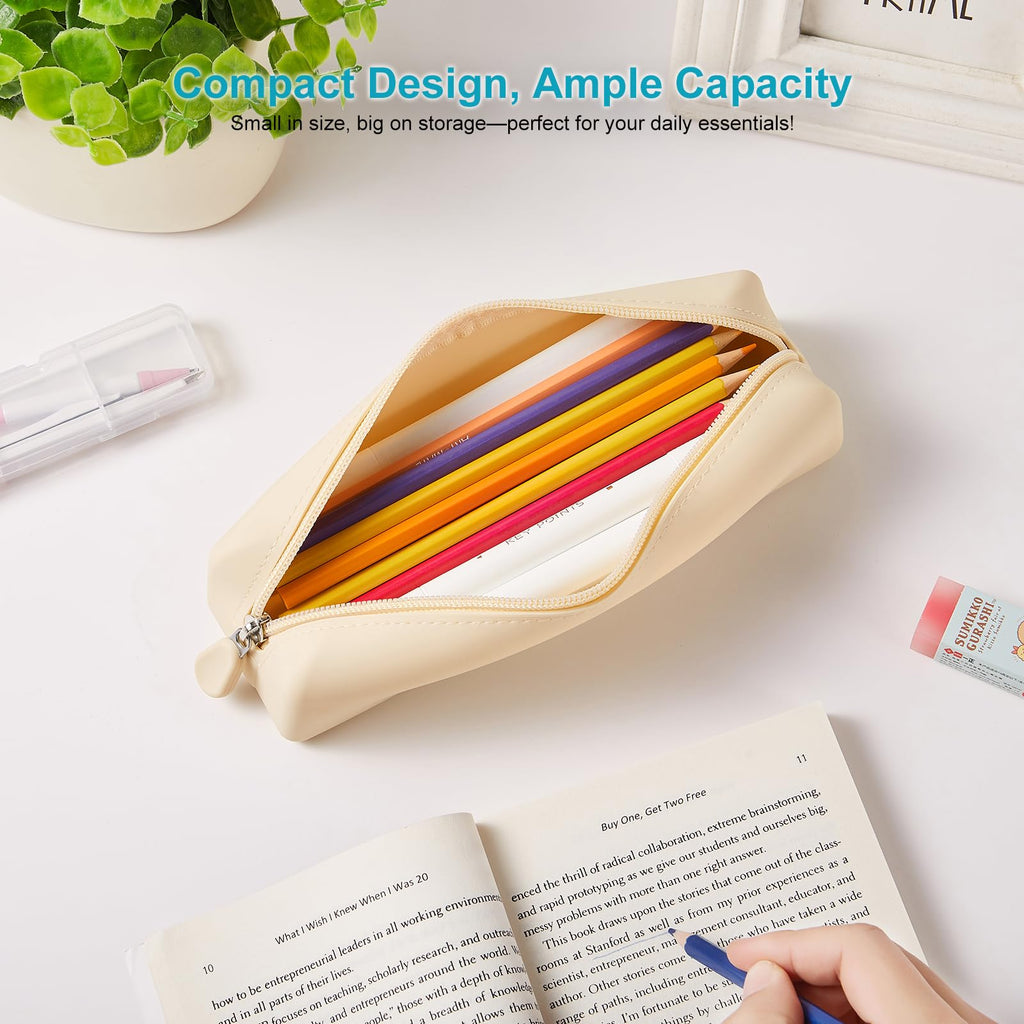 Lolocor Silicone Pencil Case, Pencil Pouch, Pencil Case Small, Pencil Pouch Aesthetic, Silicone Pencil Pouch, Pencil Case Aesthetic, Pencil Bag, Pencil Pouch for Women, Makeup Pouch image 4