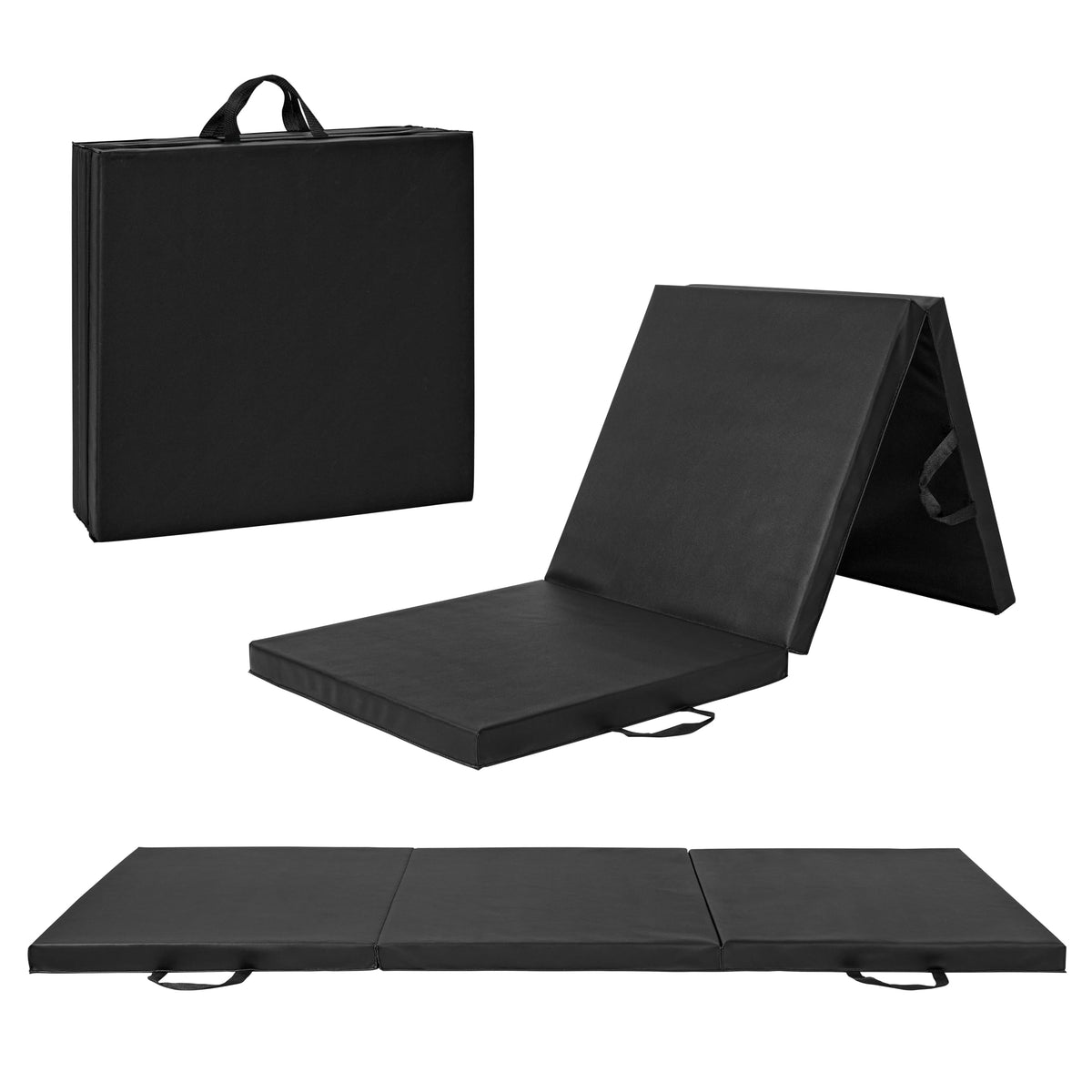 CAP Barbell black folding exercise mat 72 by 24 inches 2-inch thick
