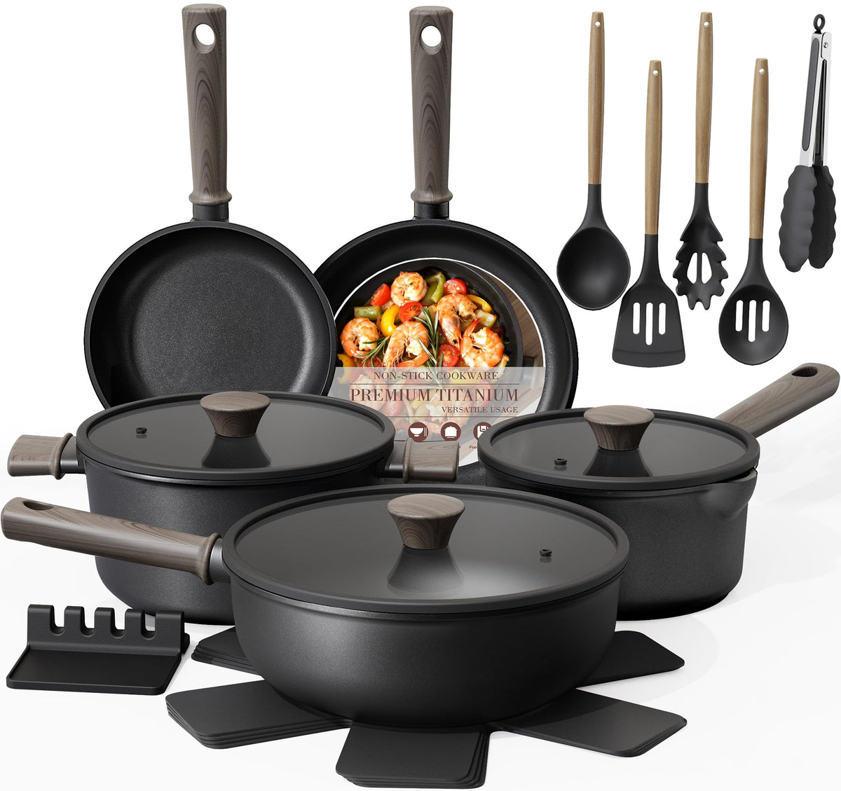 Astercook Astercook 19 Pcs Pots and Pans - Kitchen & Dining