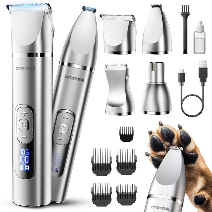 oneisall 4 in 1 Dog Grooming Kit with LCD Display