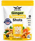 DAUSON Ginger Turmeric Shots powder sachet and measuring scoop