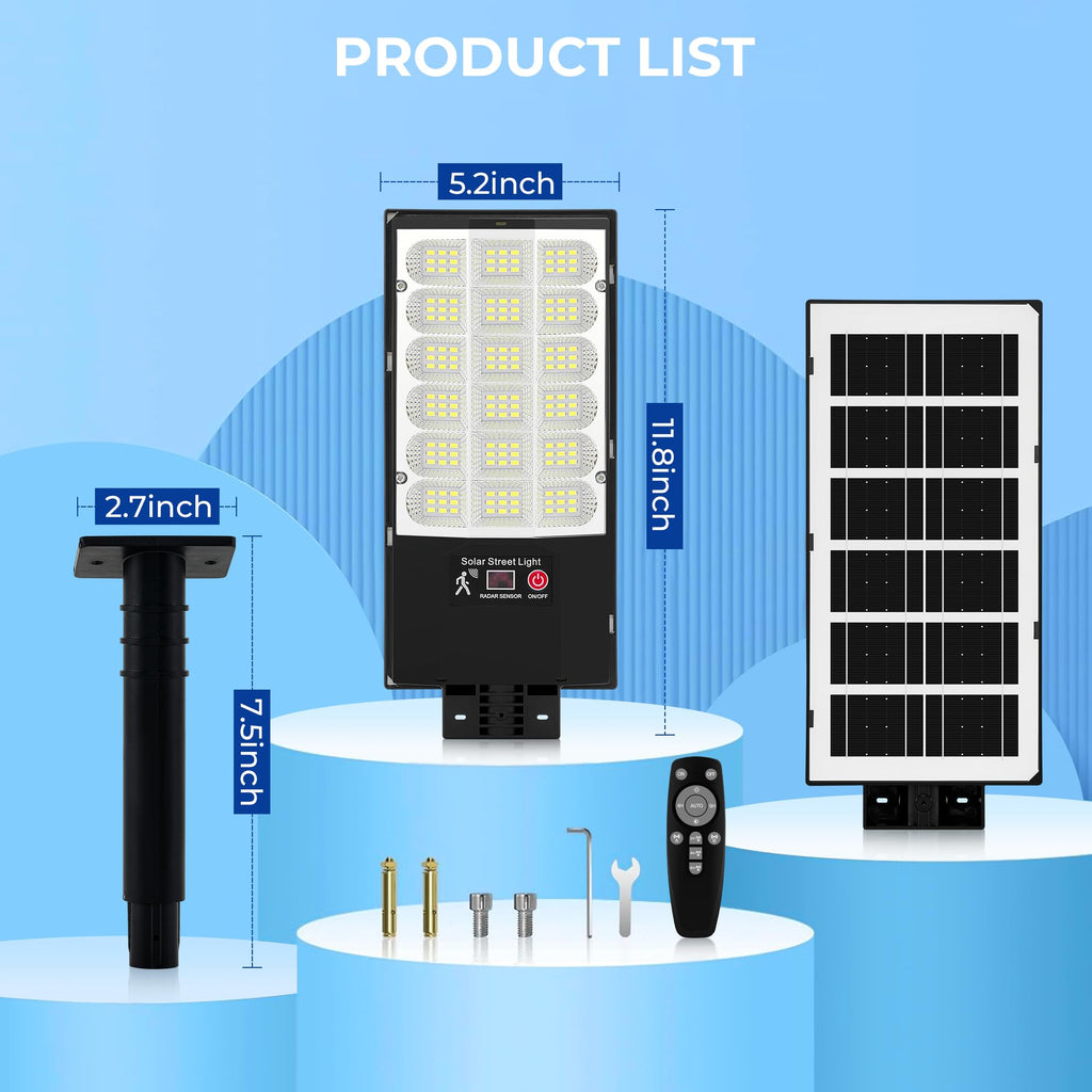 LHNVXF 2 Pack Solar Street Lights Outdoor for Outside, Commercial Outdoor Solar Lights for Yard Parking Lot, Solar Motion Lights Waterproof, LED Solar Garden Lights Dusk to Dawn image 8