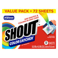 Box of SHOUT Color Catcher dye-trapping laundry sheets, 72 count