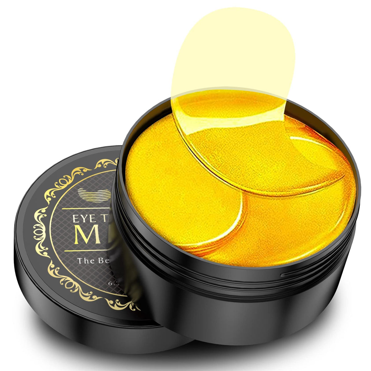 NAZANO 24K gold under eye hydrogel patches on white background