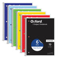 Assorted Oxford 1-subject spiral notebooks, college-ruled, 8 x 10.5 inches