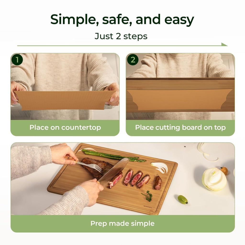 Keechee Silicone Non-Slip Mat for Cutting board, Preventing Cutting Injuries in the Kitchen Chopping Boards Feet for Kitchen Safe, Warm Gifts for Kitchen & Home Protector (Brown) image 2