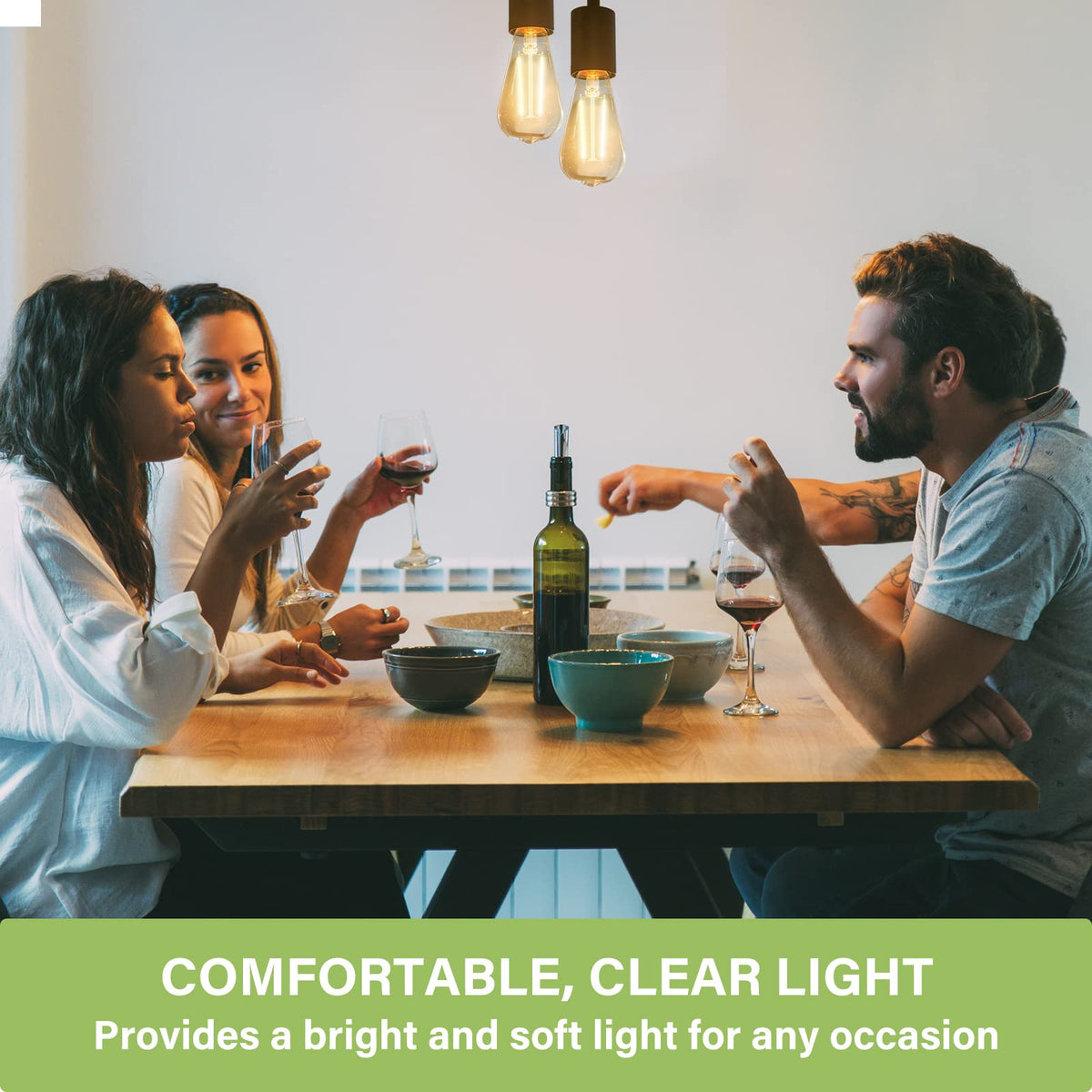 Filament Clear Non-Dimmable Vintage Light Bulbs 40W Equivalent 400LM Soft White 2700K 15, 000hrs 8 Pack image 8